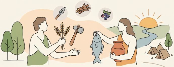 Commerce began with simple barter. Without a universal currency, goods and services were exchanged based purely on immediate physical needs, trust, and human memory.